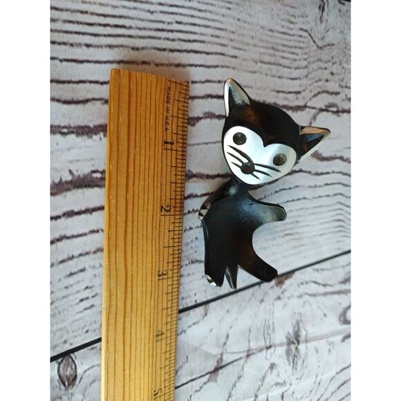 Walter Bosse Germany Metal Black Cat Ring Candle Egg Holder MCM Vintage - Picture 2 of 6